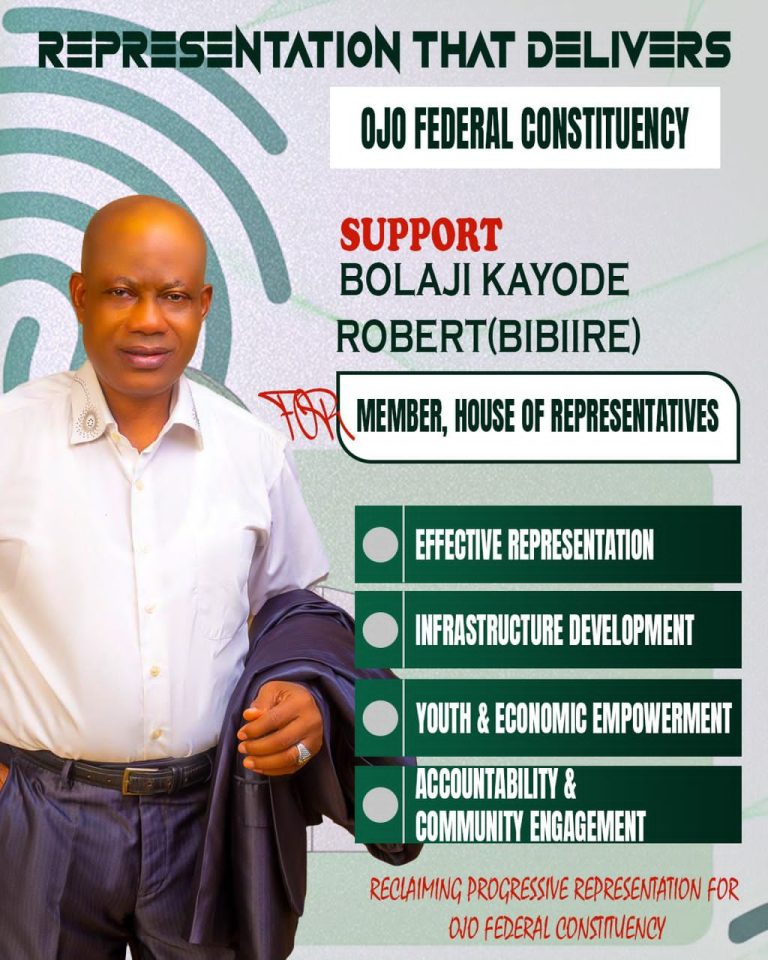 Ojo Federal Constituency Calls for Leadership That Delivers Results as Bolaji Kayode Robert (BIBIIRE) Emerges with a People-First Vision