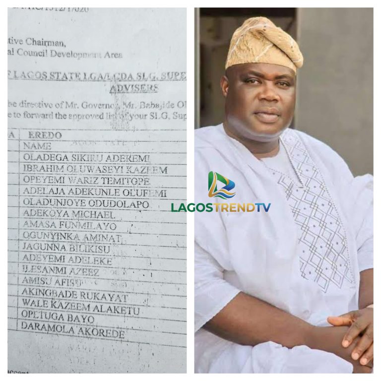 Eredo LCDA Chairman, Hon. Ismail Monsuru Akinloye, Announces Appointment of Supervisors