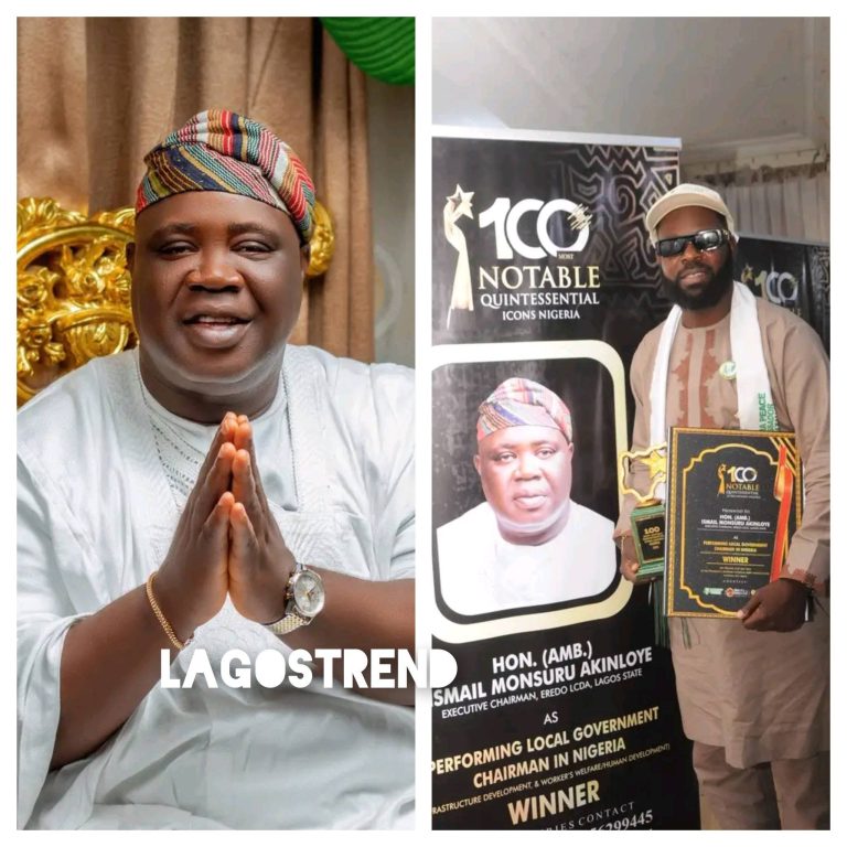 Eredo LCDA Chairman, Hon. Monsuru Akinloye, Wins National Award for Outstanding Performance
