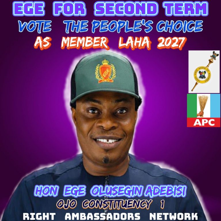 Right Ambassadors Network Endorses Hon. Ege Olusegin Adebisi for Second Term Bid in Ojo Constituency I